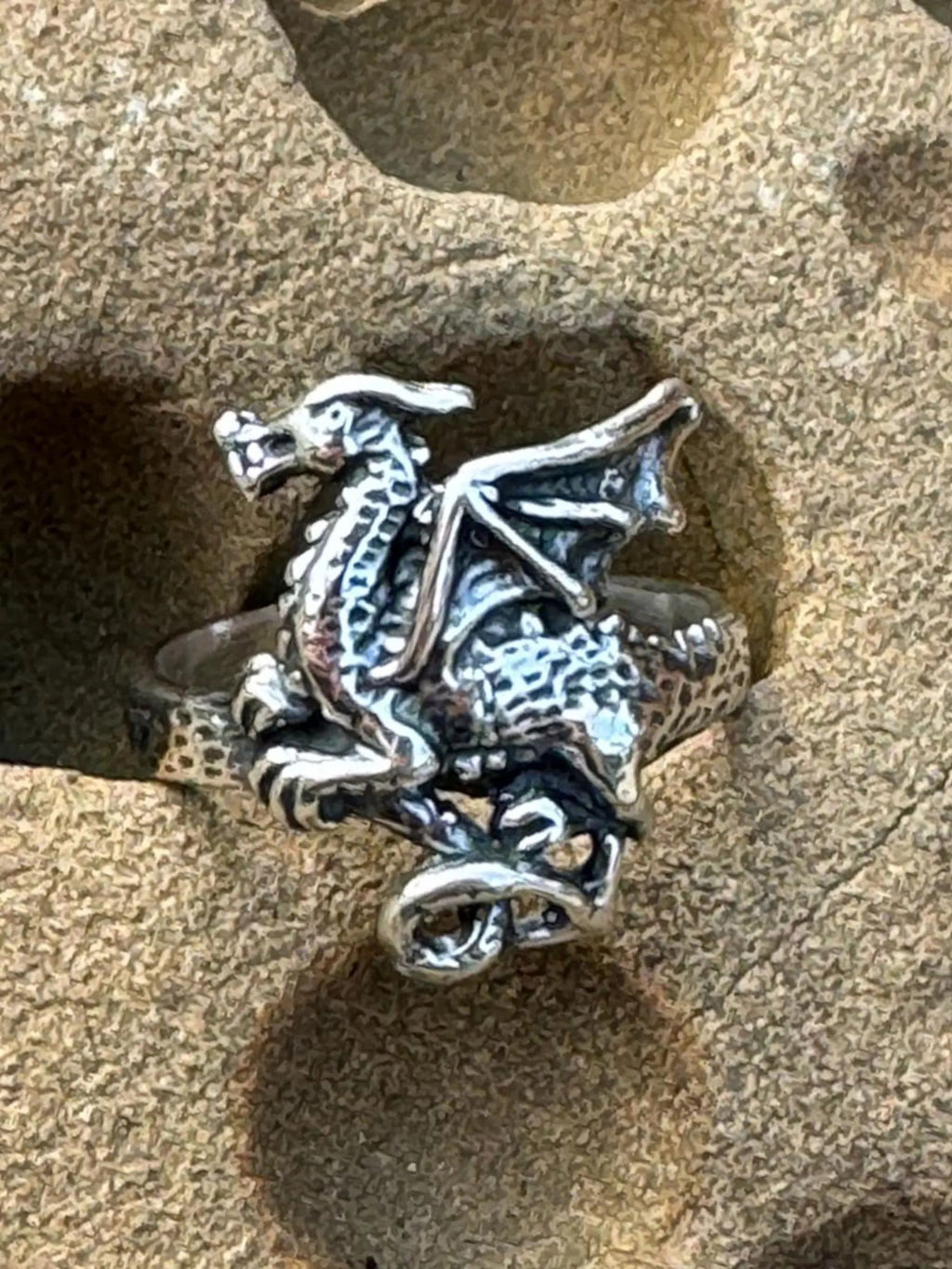 Classic Celtic Dragon Ring - Silver