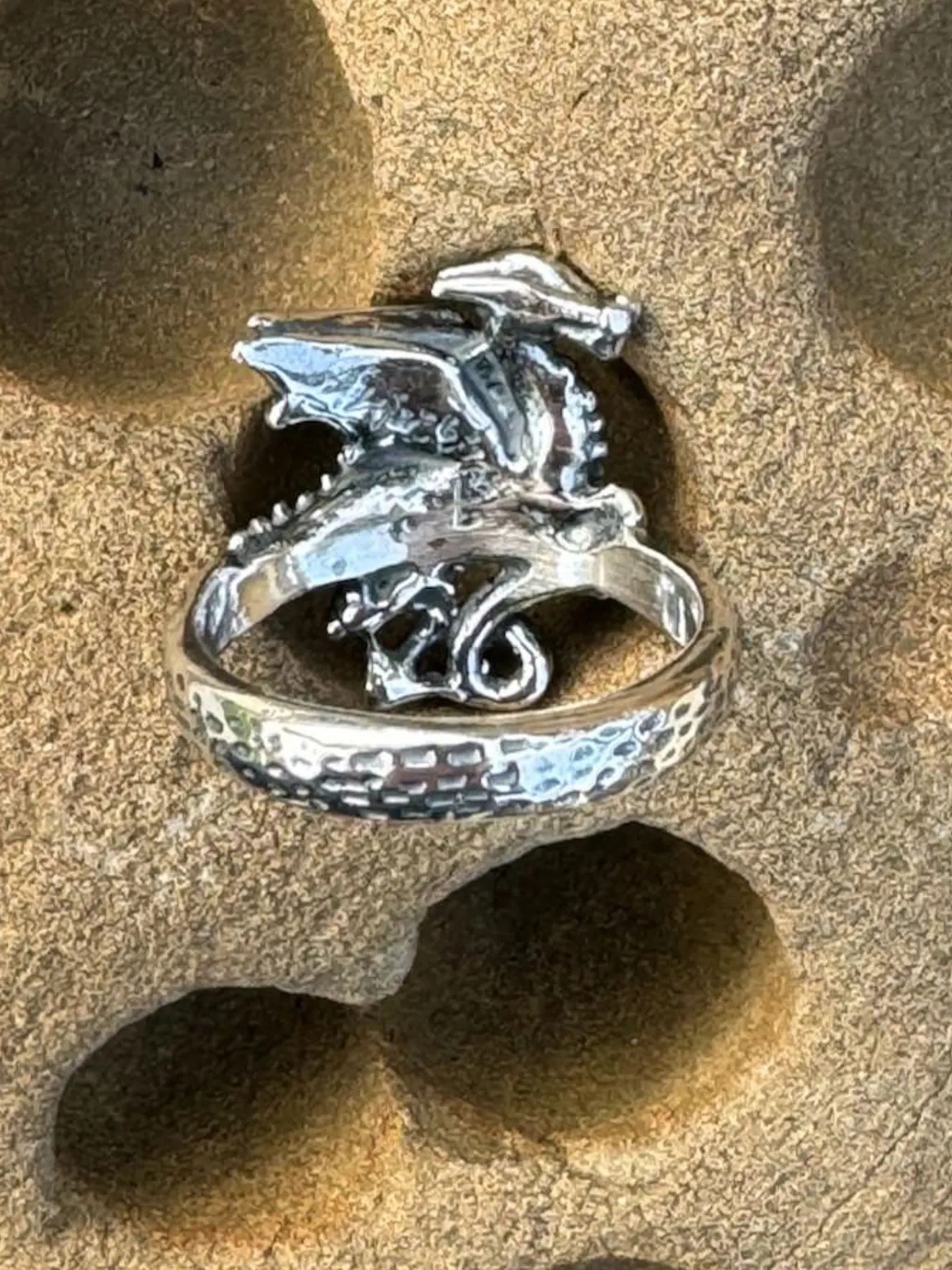 Classic Celtic Dragon Ring - Silver