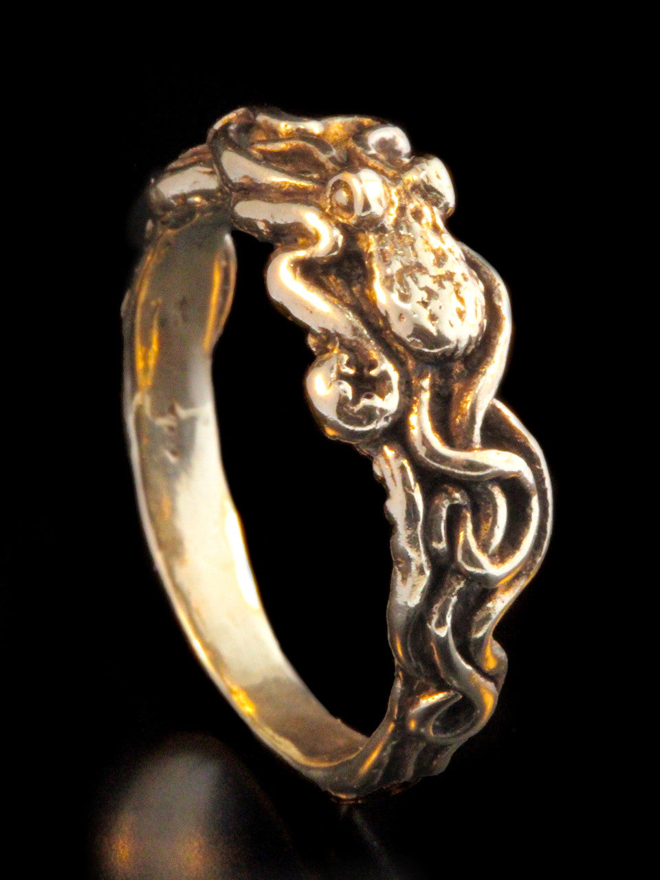 14K gold tentacle twist octopus ring, commitment ring, wedding ring