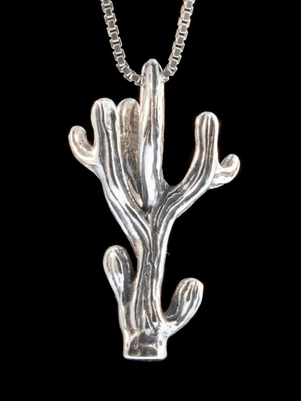 Saguaro Cactus Pendant - Silver