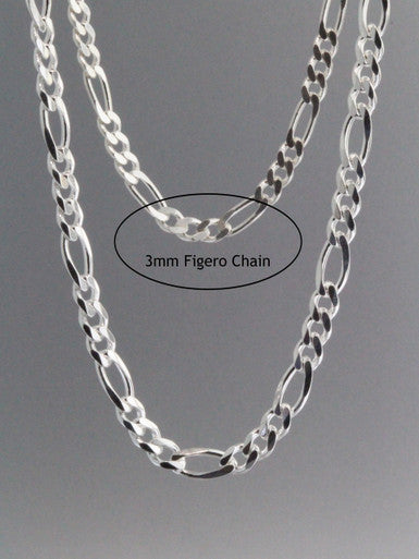 Figero Chain 3mm  Sterling Silver