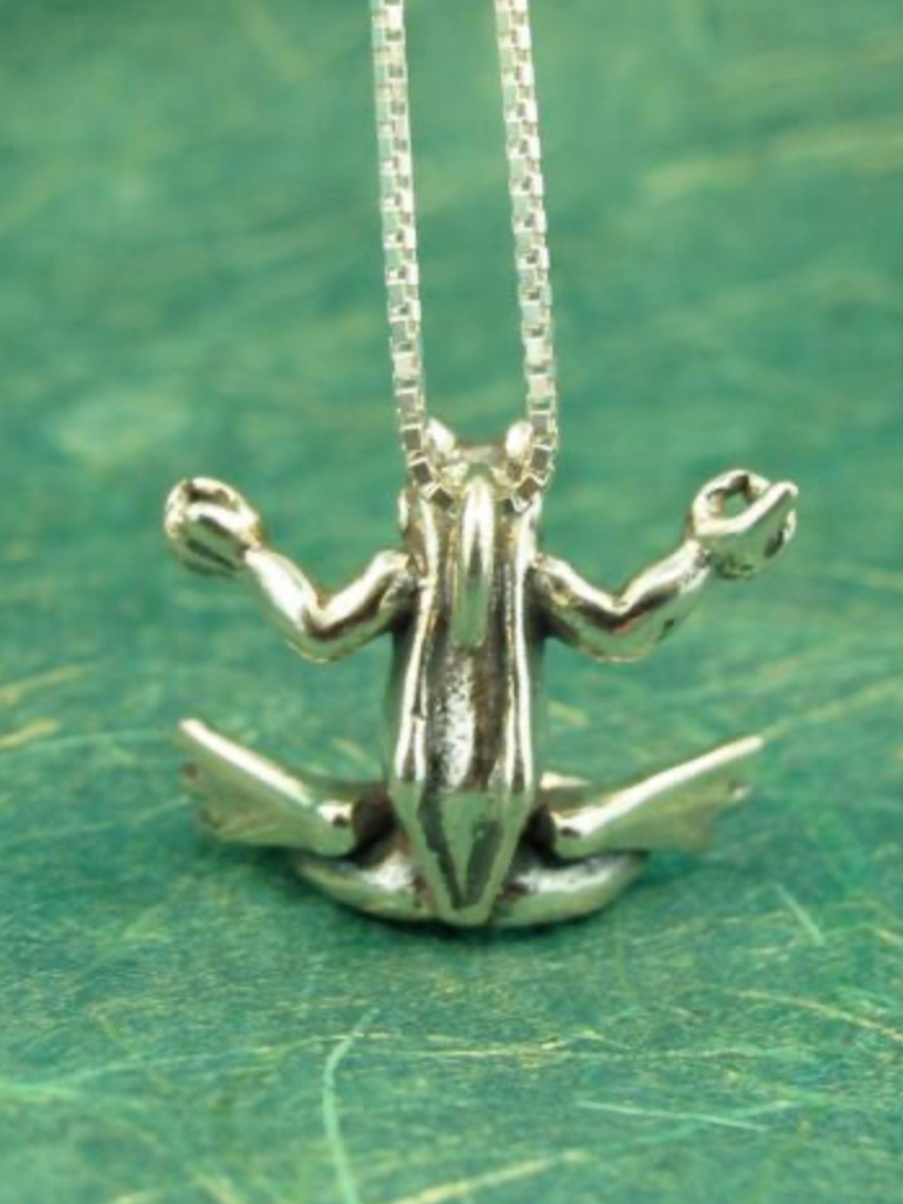 Yoga Frog Charm - Silver