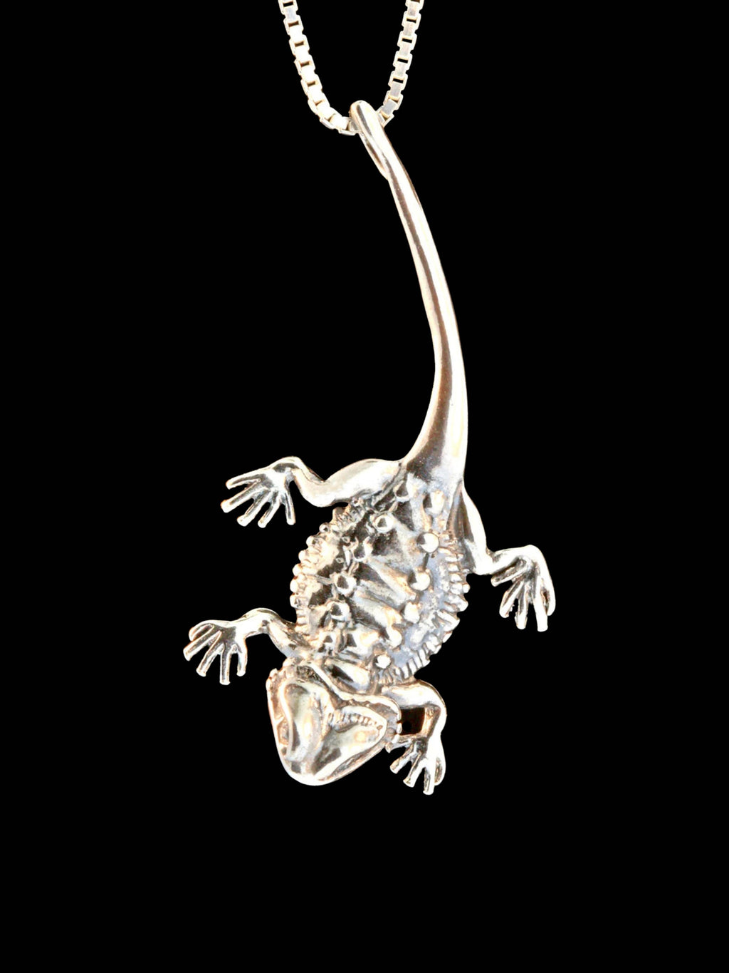 Bearded Dragon Lizard Charm - Silver