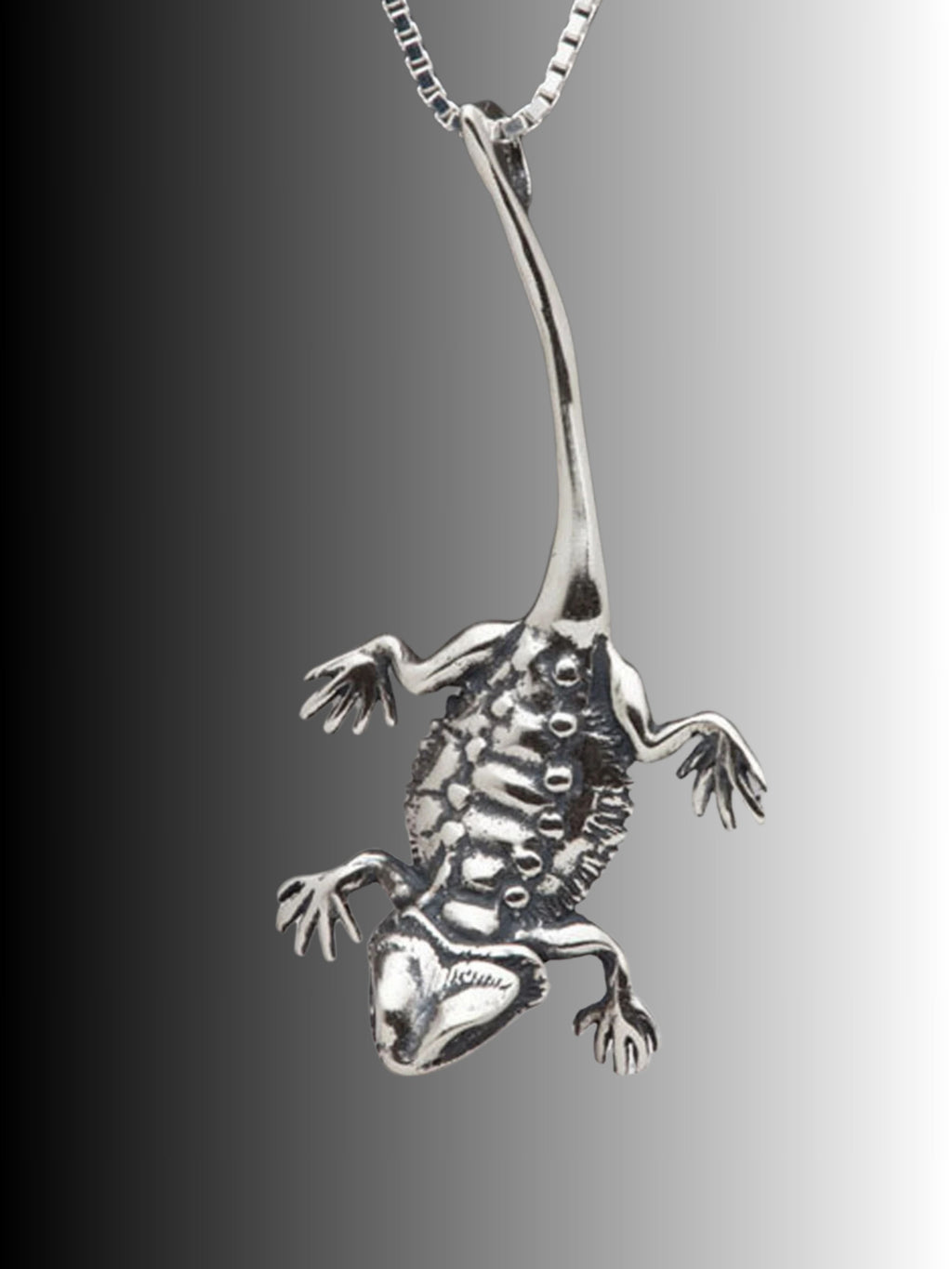 Bearded Dragon Lizard Charm - Silver