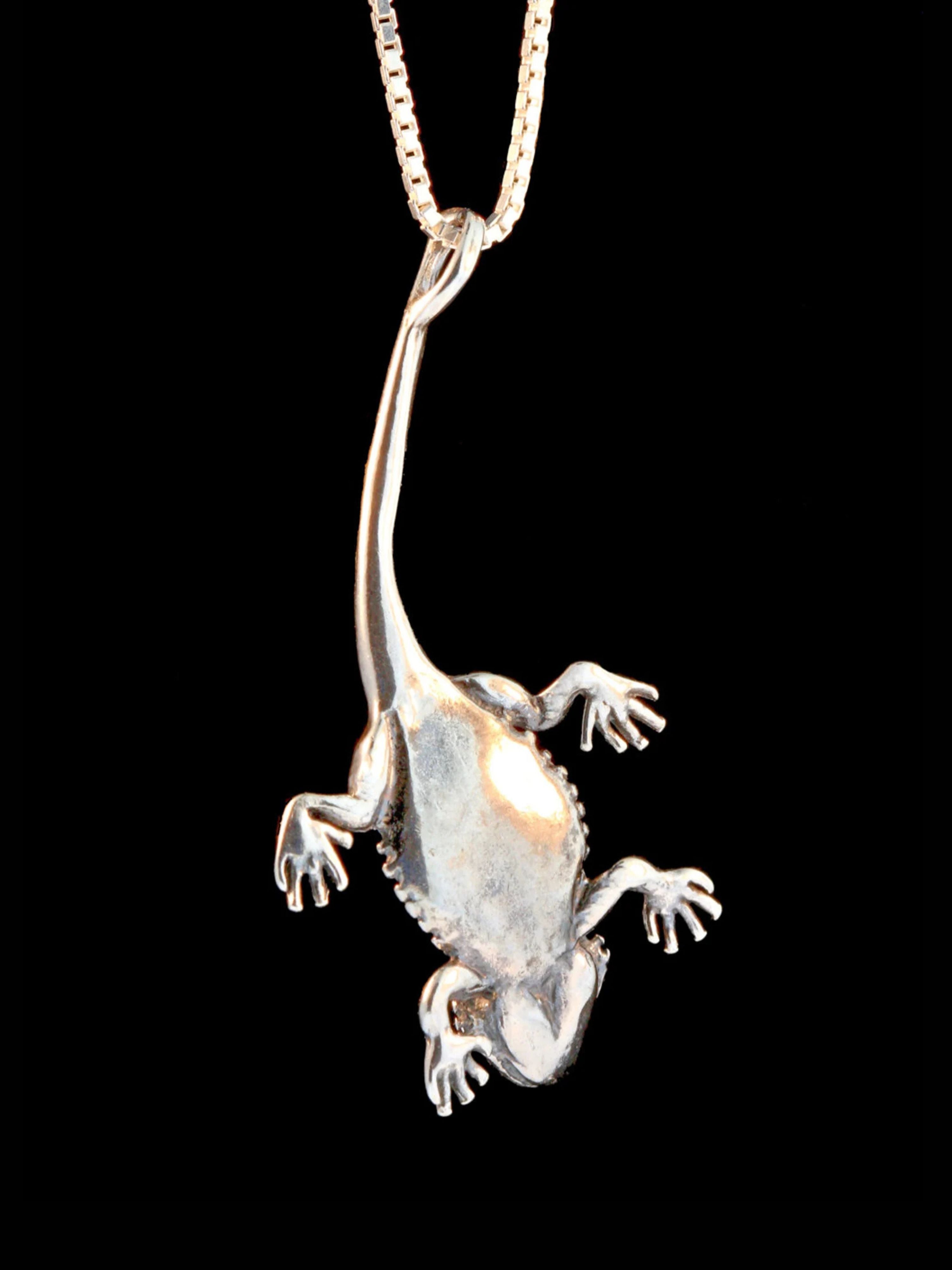 Bearded Dragon Lizard Charm - Silver