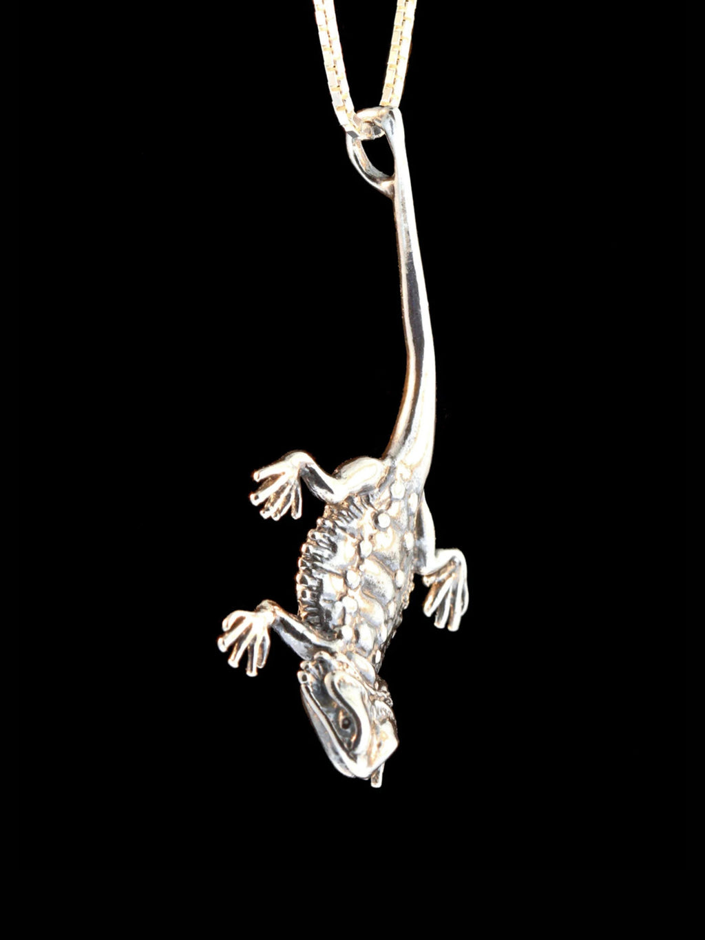 Bearded Dragon Lizard Charm - Silver