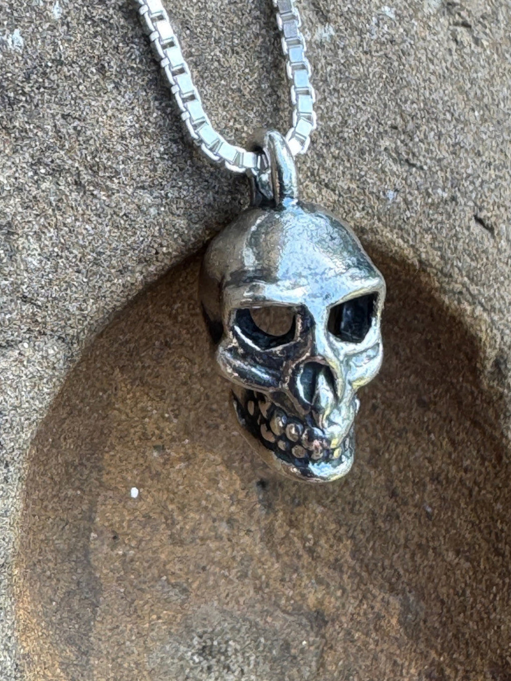 Small Skull Charm - Sterling Silver