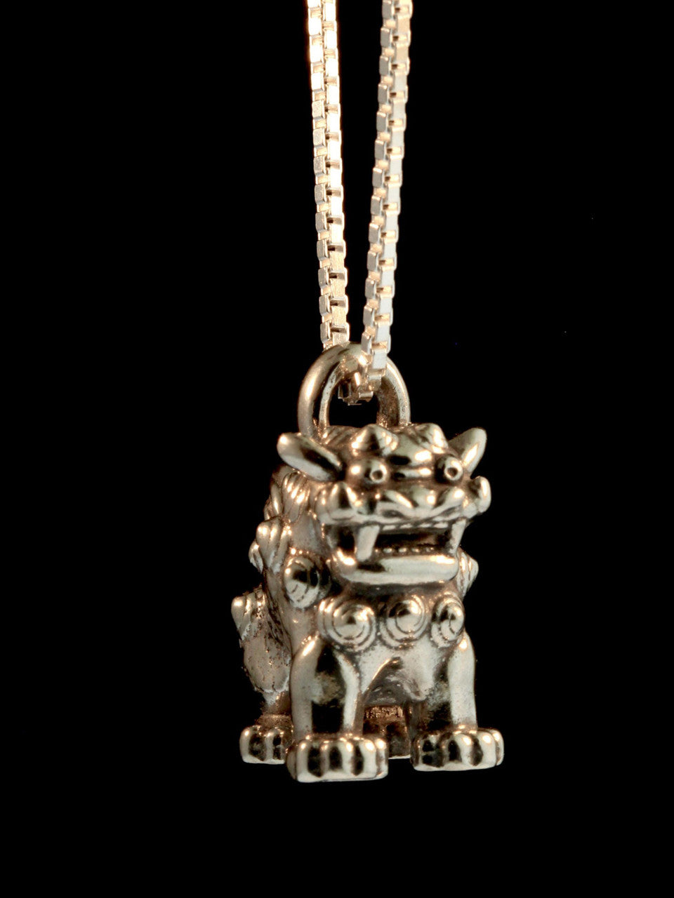 Okinawan Shisa Guardian Charm - Silver