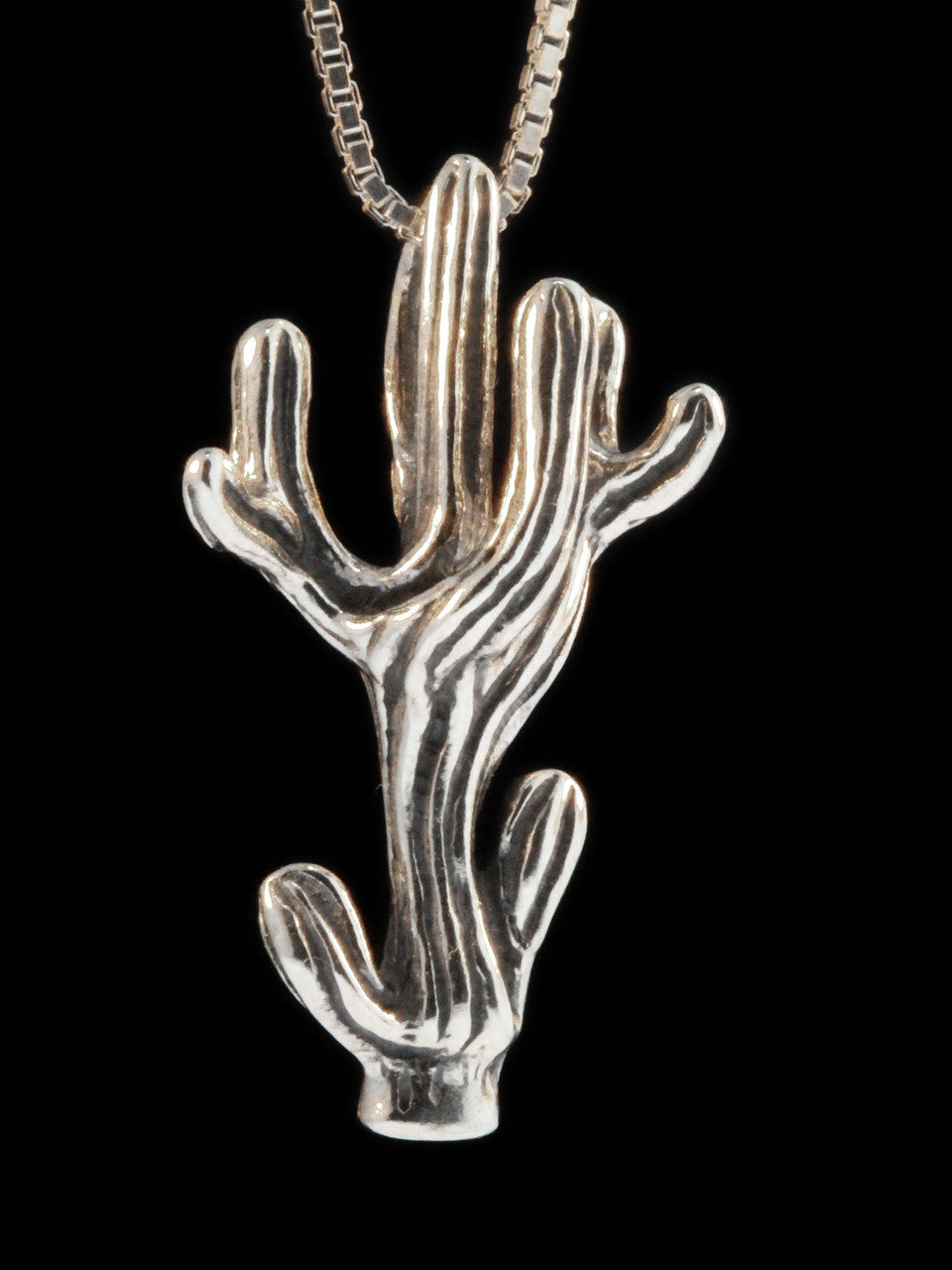 Saguaro Cactus Pendant - Silver