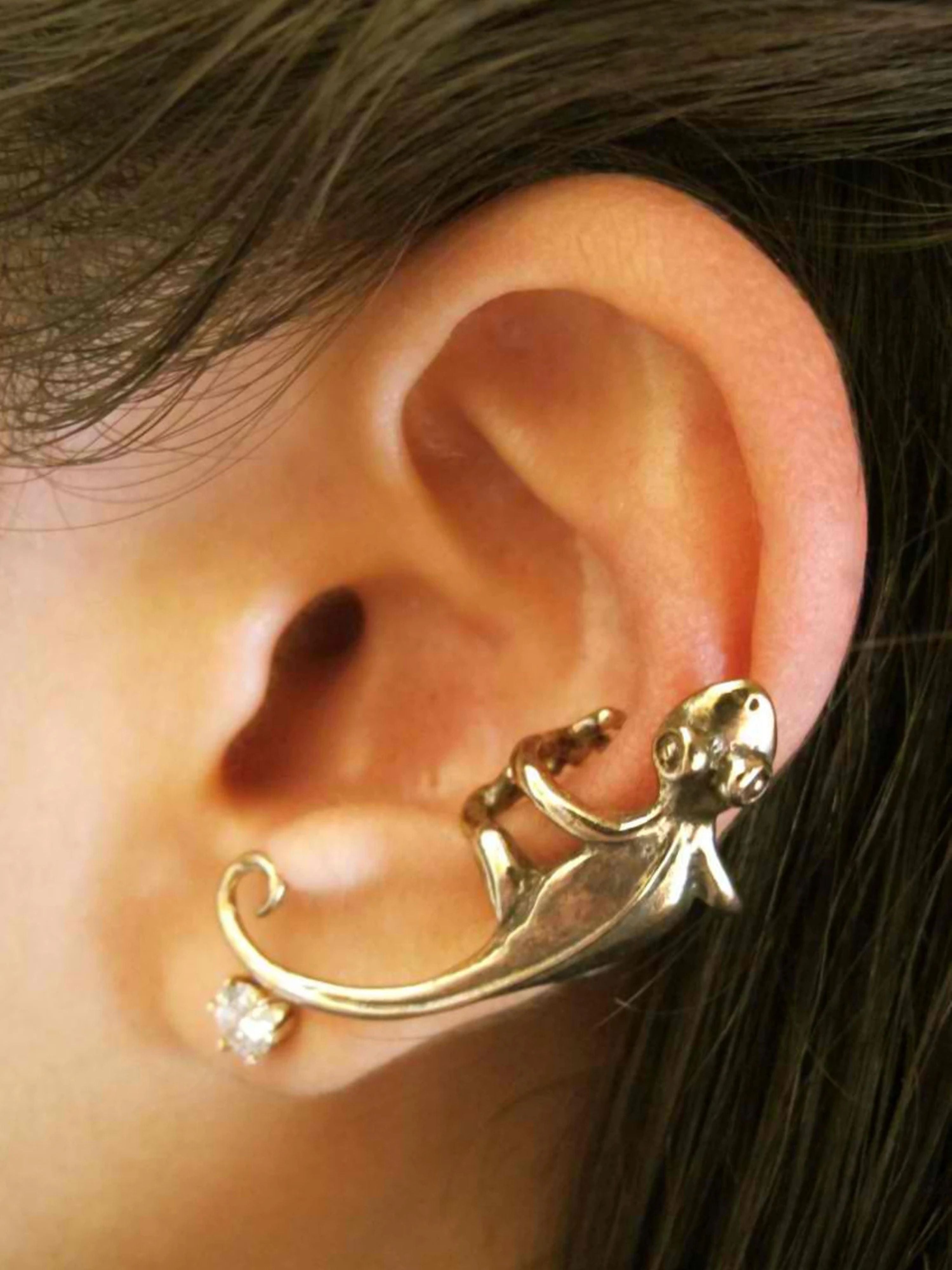 Gecko Ear Climber Cuff - Bronze