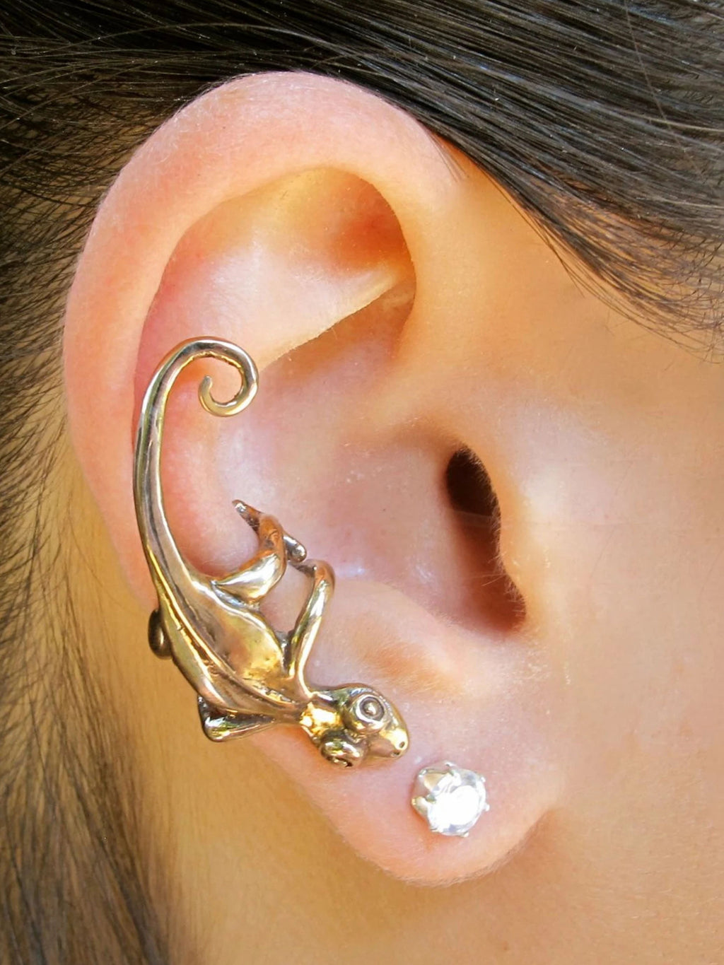 Gecko Ear Climber Cuff - Bronze