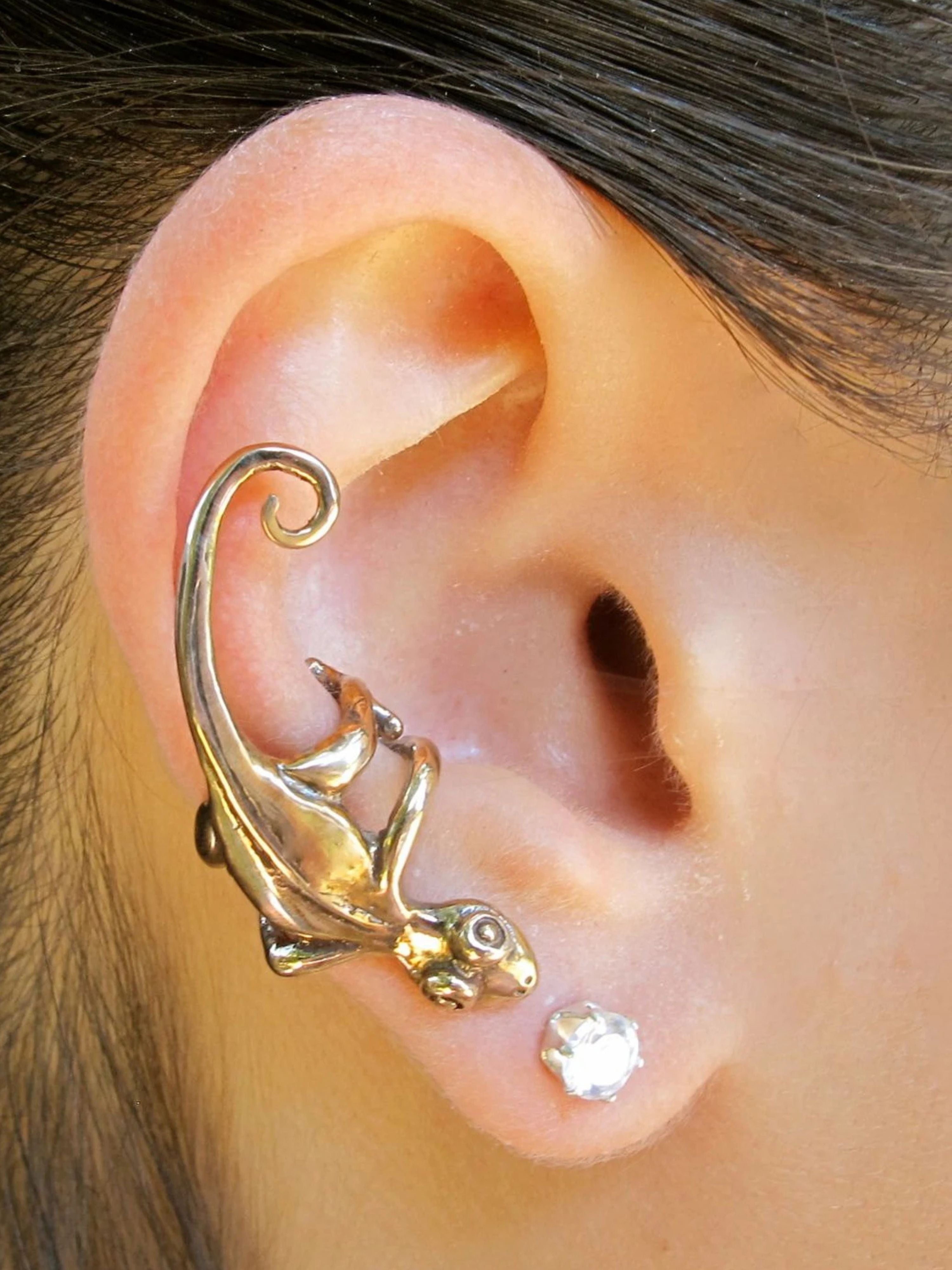 Gecko Ear Climber Cuff - Bronze