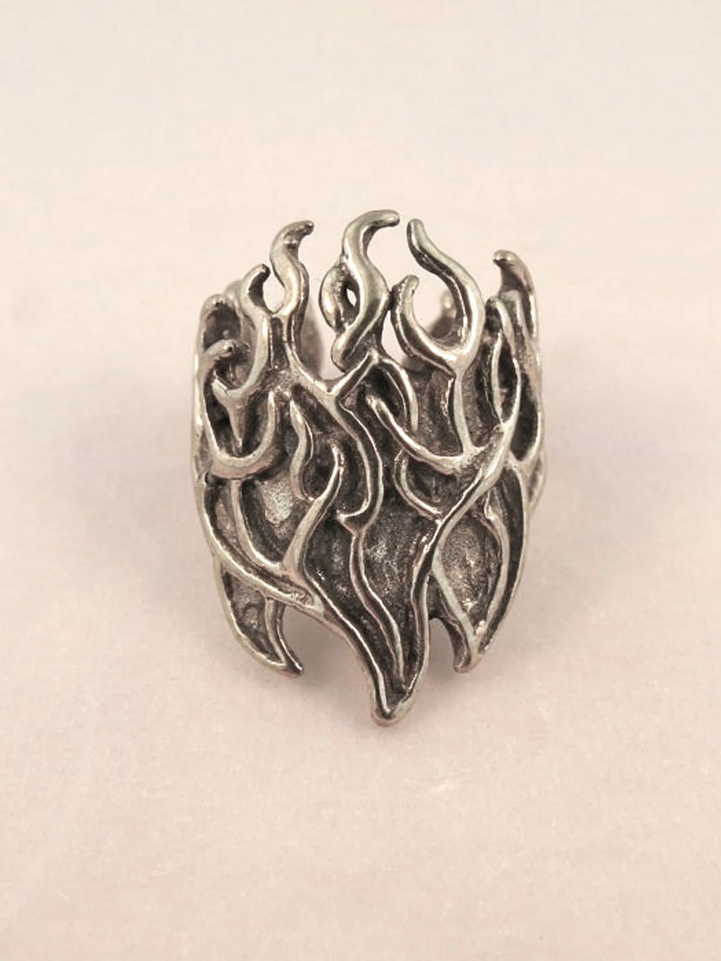 Flame Ear Cuff - Silver