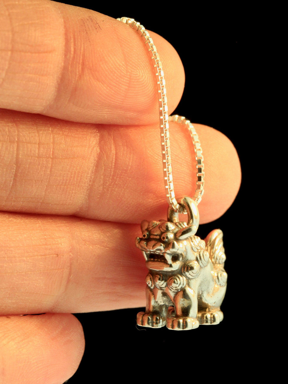 Okinawan Shisa Guardian Charm - Silver