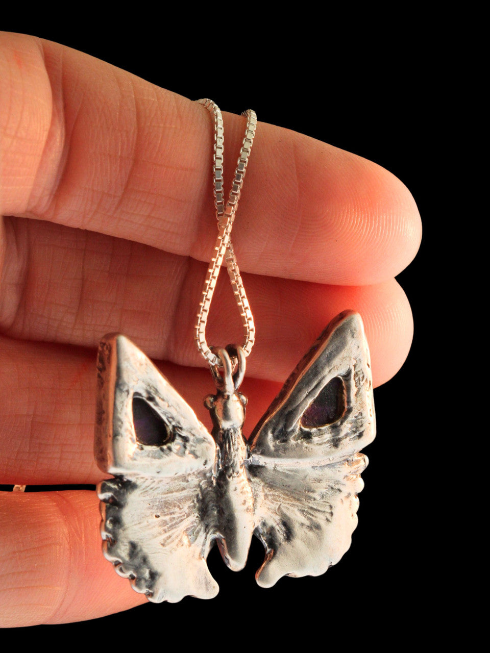 Jeweled Butterfly with Sugilite Wings - Silver