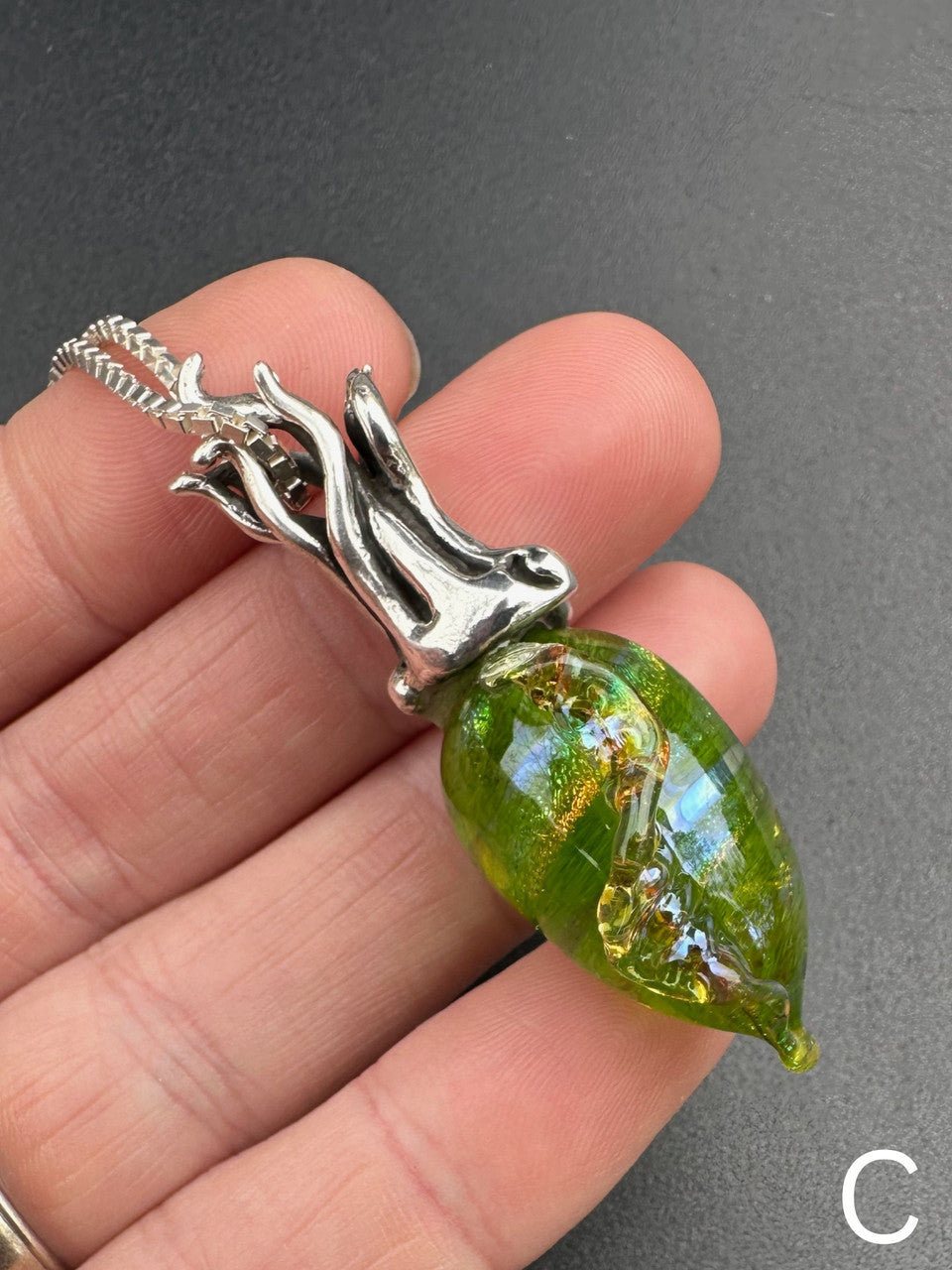 Iridescent Cuttlefish Pendant - Silver