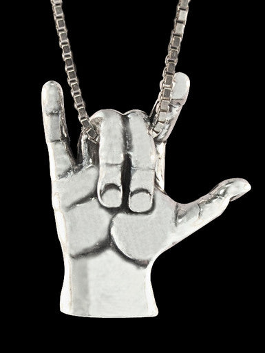 Love Sign Pendant ASL - Sterling Silver