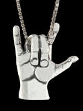 Love Sign Pendant ASL - Sterling Silver