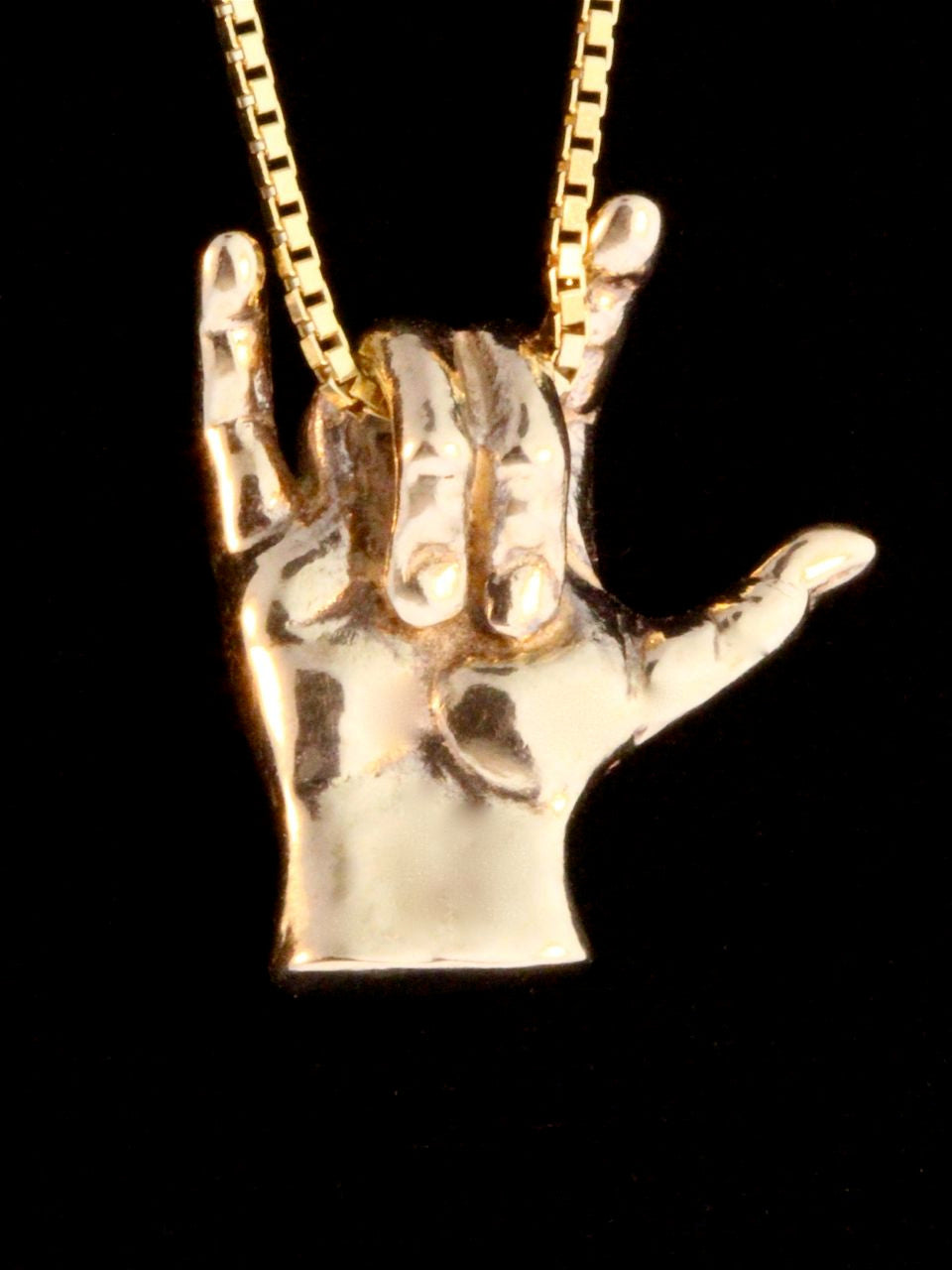ASL Love Hand Symbol in 14k Gold