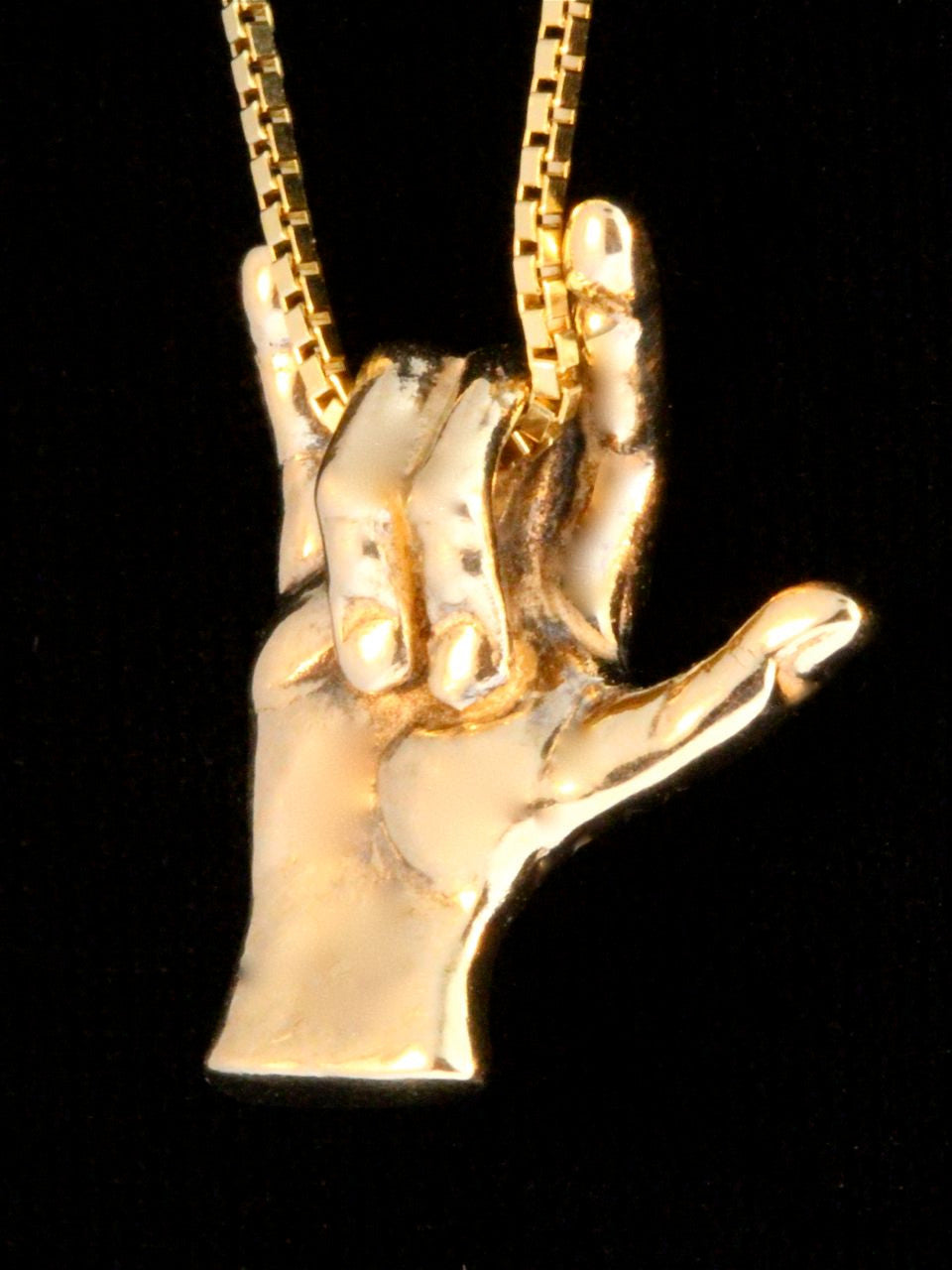 ASL Love Hand Symbol in 14k Gold