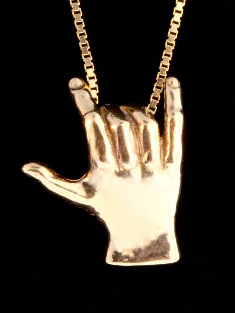 ASL Love Hand Symbol in 14k Gold