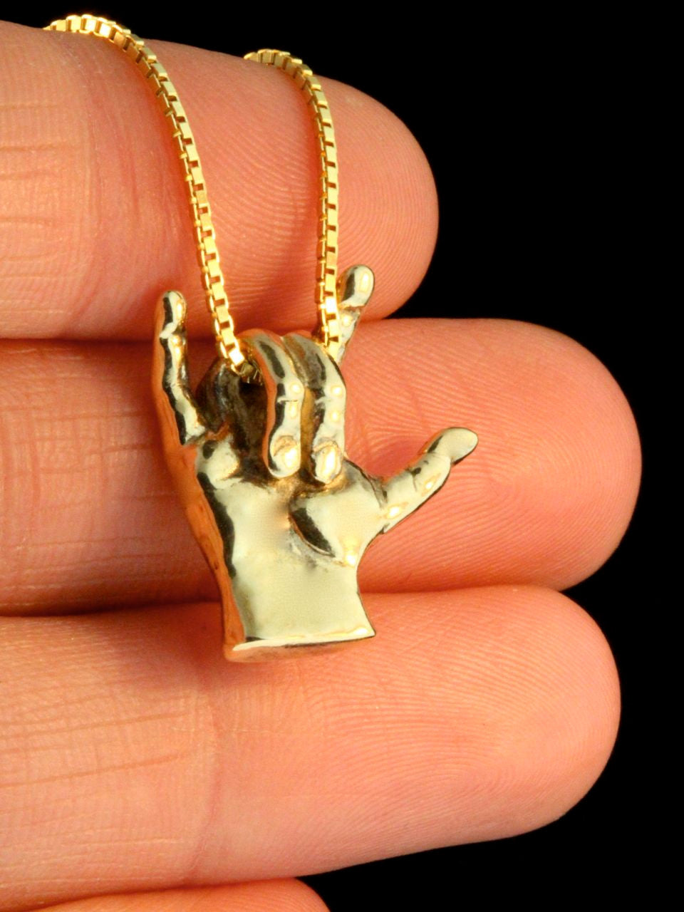 ASL Love Hand Symbol in 14k Gold