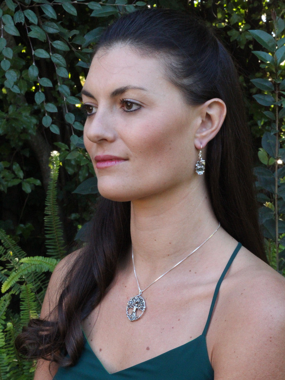 Silver Oak Leaf and Acorn Earrings