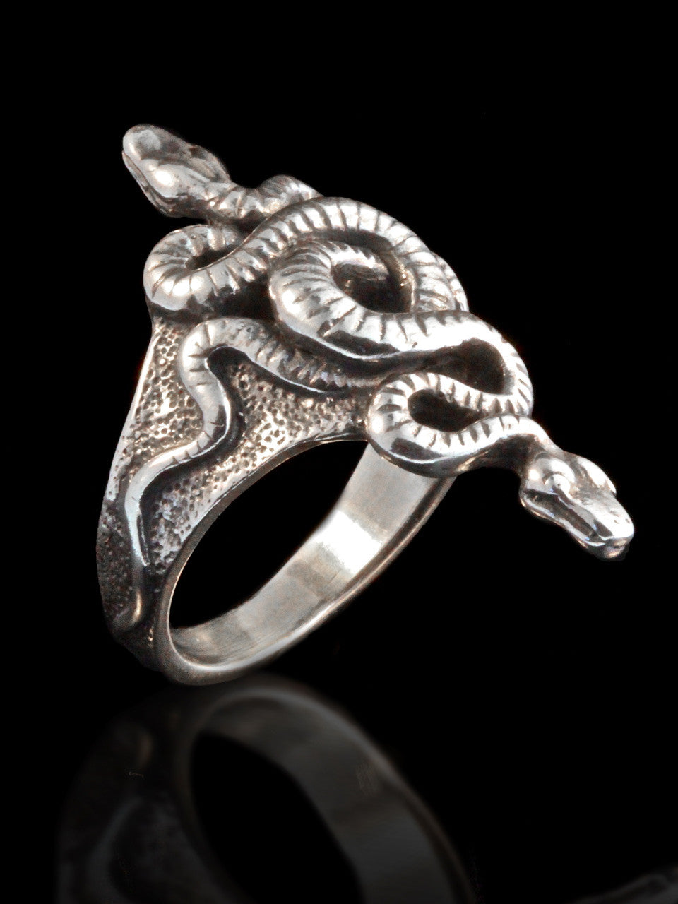 Alpha Omega Snake Ring - Silver