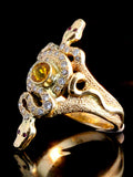 Alpha - Omega Snake with Paved Diamonds - 14K Gold - SOLD