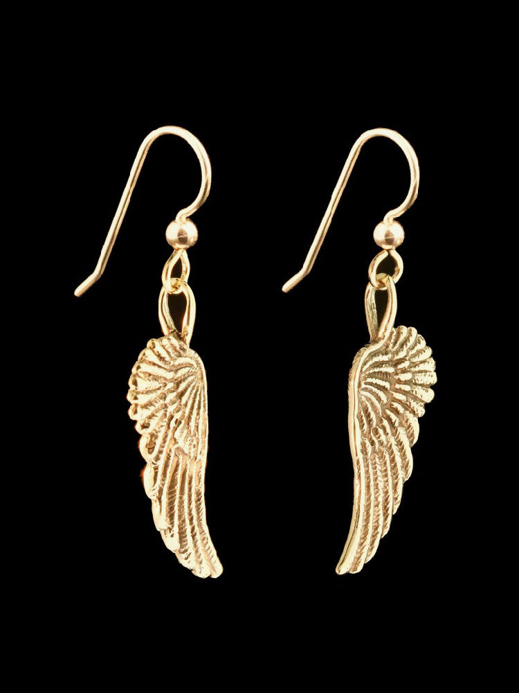 Guardian Angel Wing Earrings in 14K Gold
