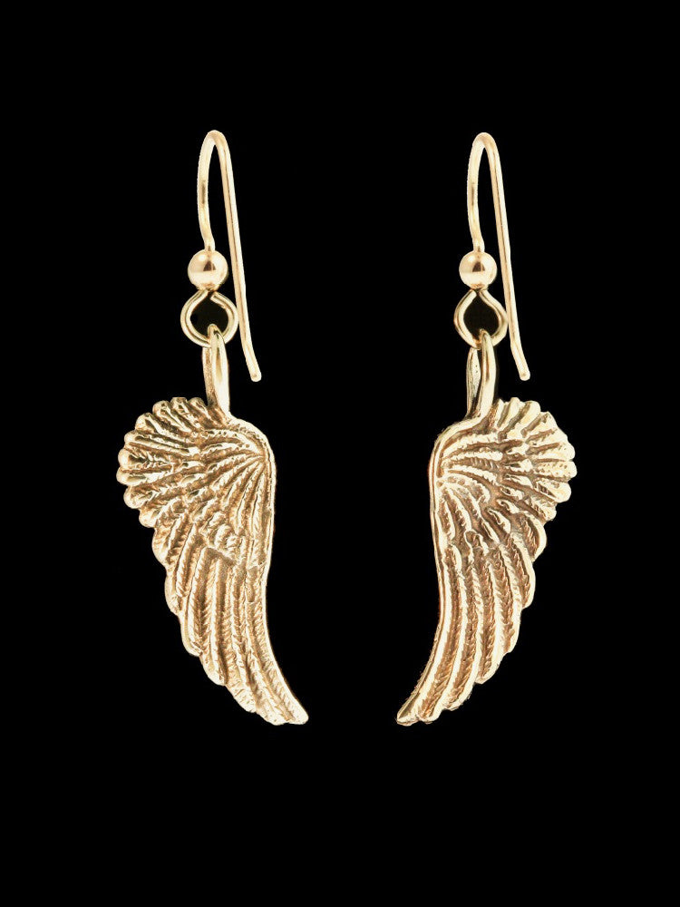 Guardian Angel Wing Earrings in 14K Gold