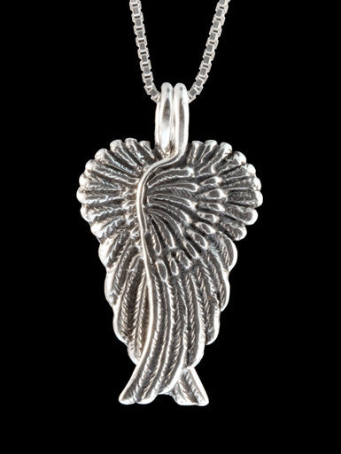 Guardian Angel Wing Pendant - Silver