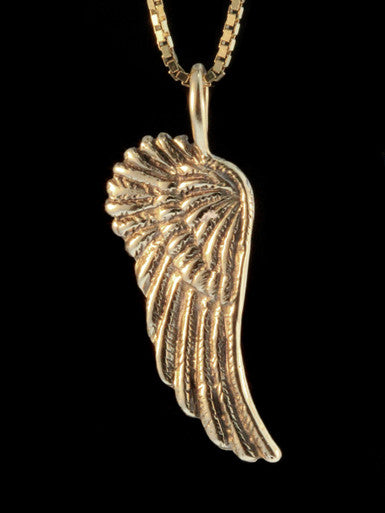 Guardian Angel Wing Charm - 14k Gold
