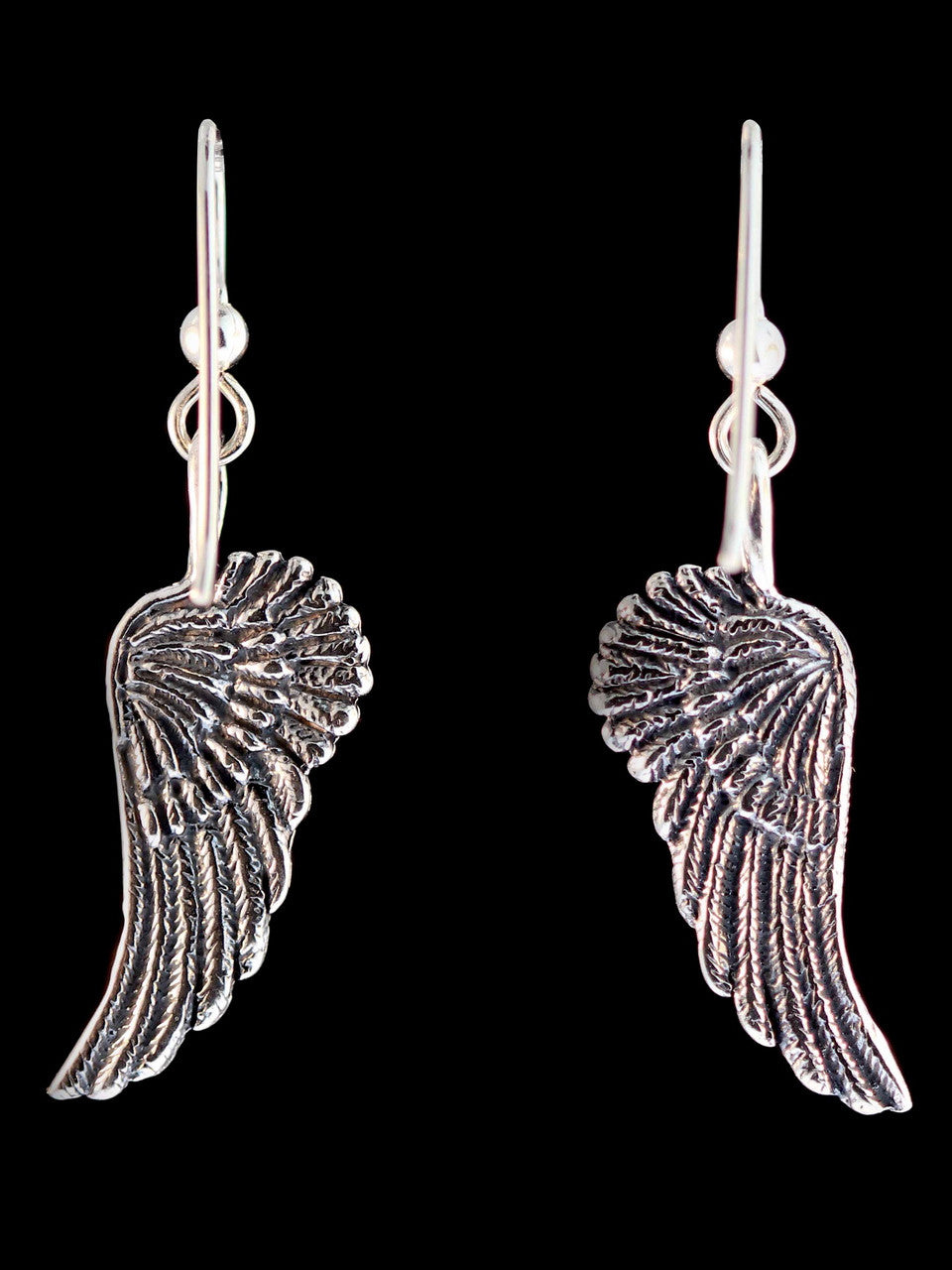 Guardian Angel Wing Earrings - Silver