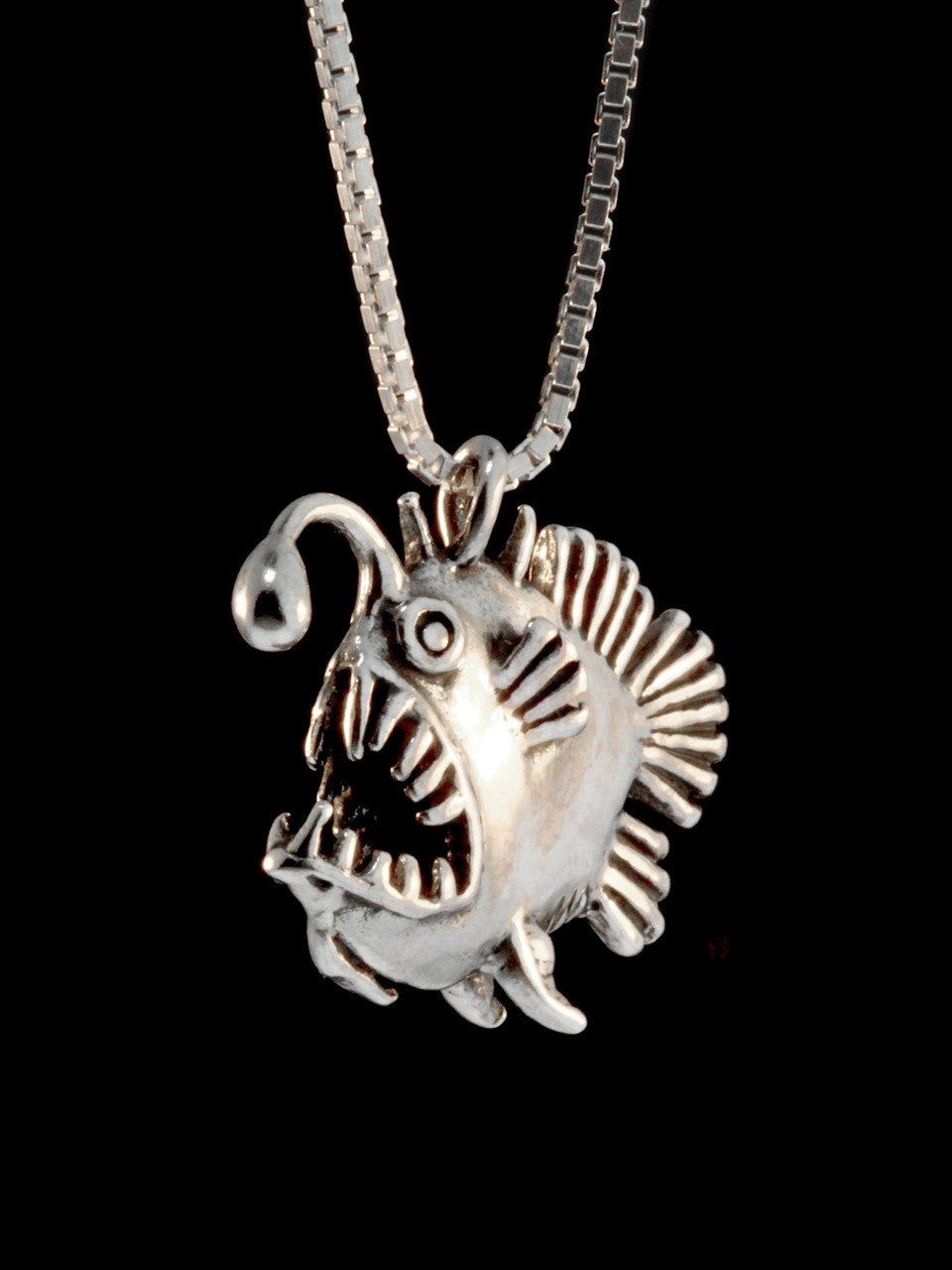 Small Angler Fish Charm - Sterling Silver