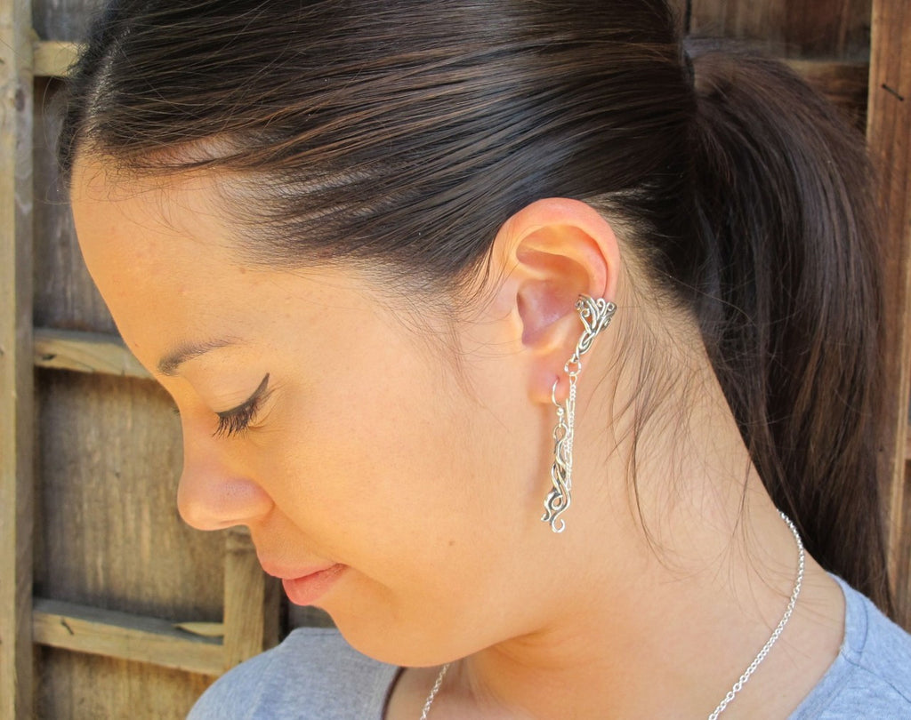 Arabesque Bajoran Ear Cuff - Silver