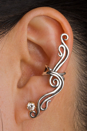 Silver French Twist Ear Cuff