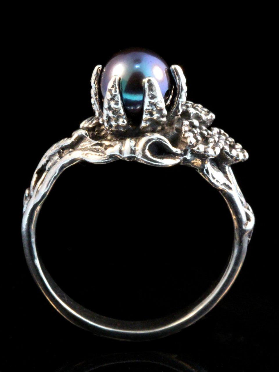 Atlantis Treasure Ring with Black Pearl