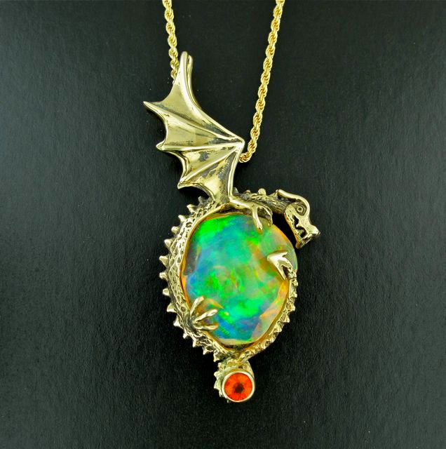 Aurora Borealis Fire Dragon - 18K Gold - SOLD