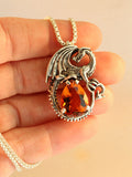 Avalon Dragon with Pear Gemstone - Sterling Silver