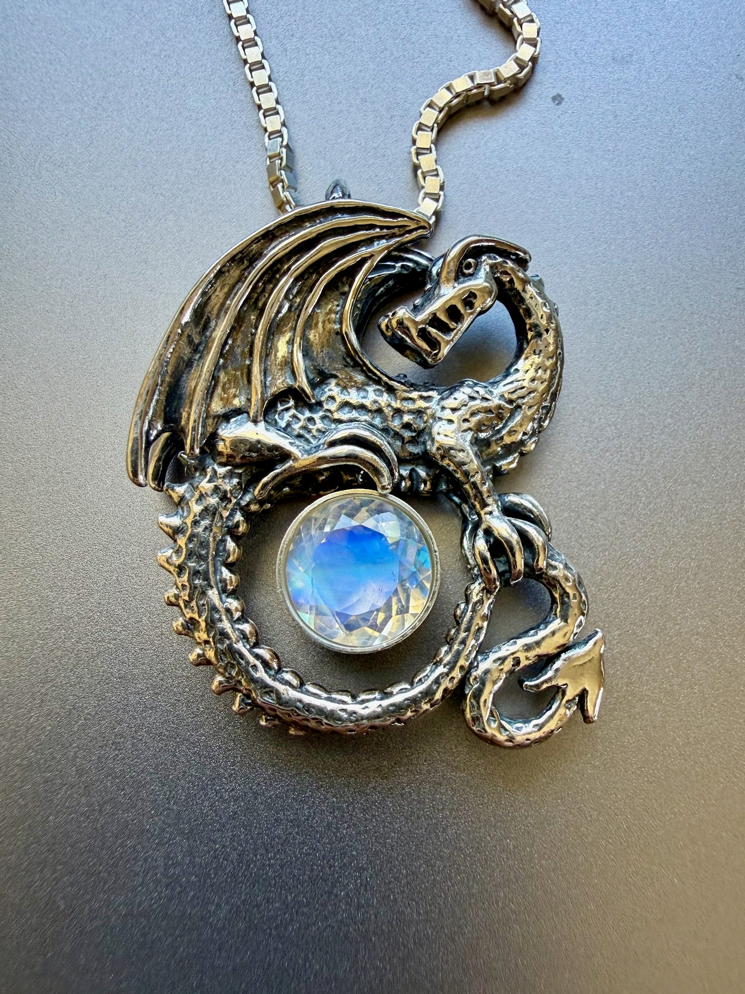 Avalon Dragon with Gemstone - Sterling Silver