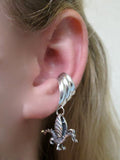 Baby Dragon Ear Cuff Chevron - Silver