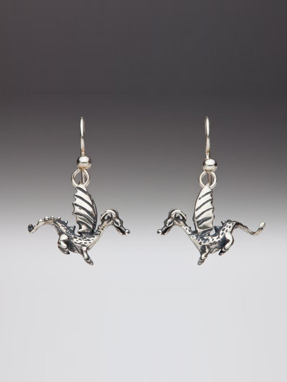 Baby Dragon Earrings - Silver