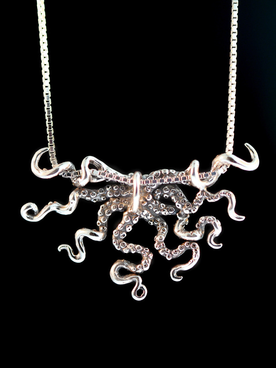 Octopus Slider Pendant - Sterling Silver