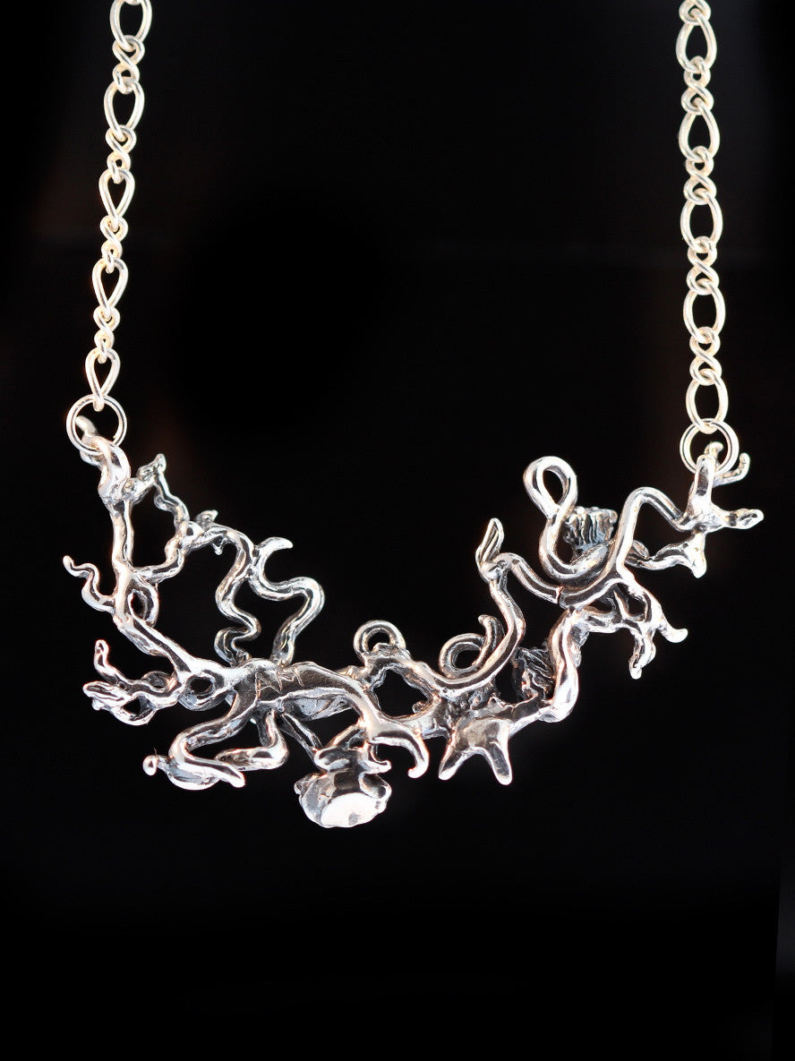 Poseidon's Gift - Octopus And Sea Star Neckpiece - Sterling Silver