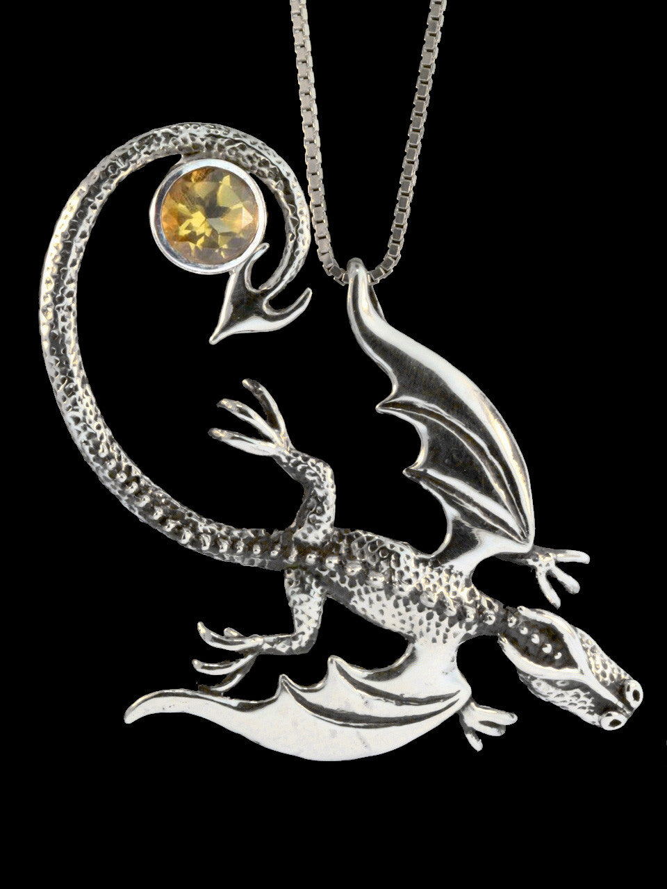 Balerion Dragon with Citrine - Silver
