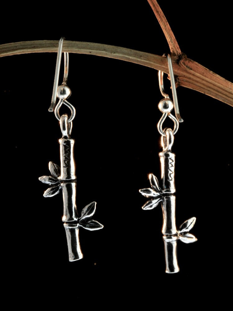 Bamboo Earrings - Sterling Silver