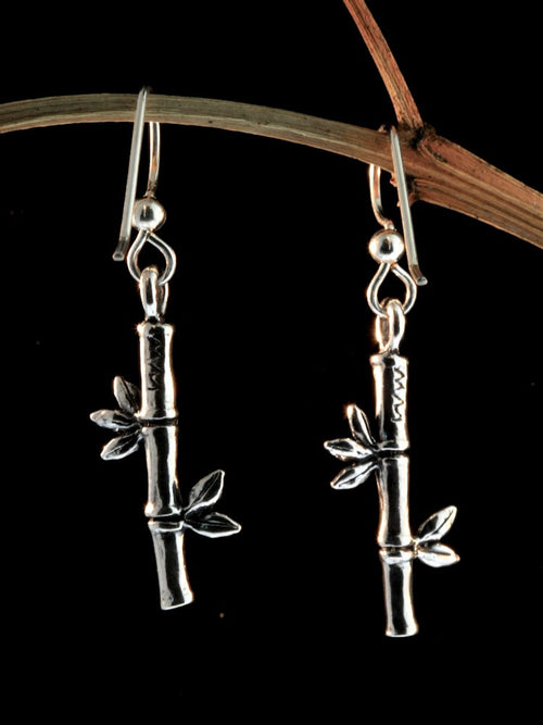 Bamboo Earrings - Sterling Silver