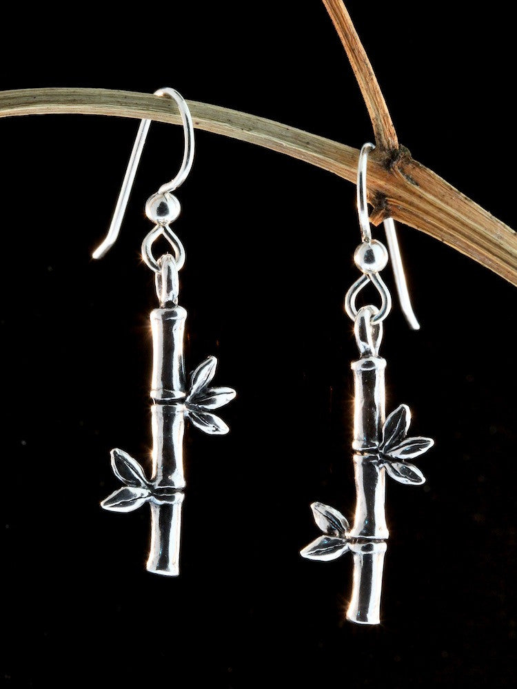 Bamboo Earrings - Sterling Silver