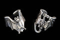 Pewter Bat And Dragon Ear Cuff Set